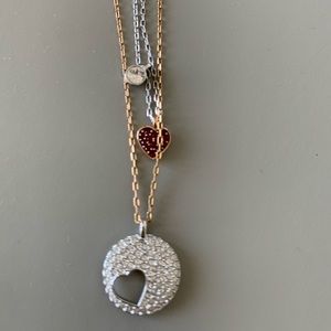 Swarovski necklace in rose gold and silver.